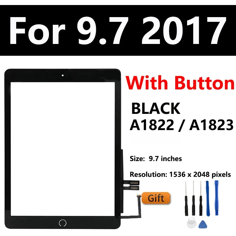 Touch Screen For Apple iPad 5 6 5th 6th A1822 A1893 iPad 9.7 2017 2018 iPad Air 1 2 A1474 A1566 Digitizer Front Glass Display  iPad repair parts