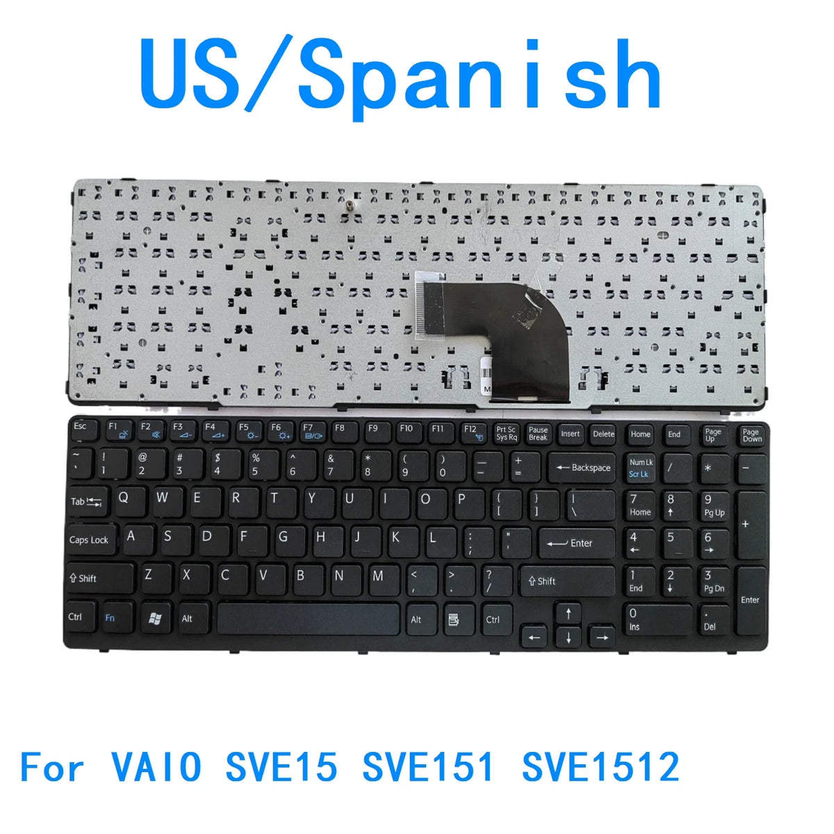 New US Spanish Language  Keyboard For Sony VAIO SVE15 SVE151 SVE1512 Notebook PC Replacement Keyboard SONY laptop repair parts