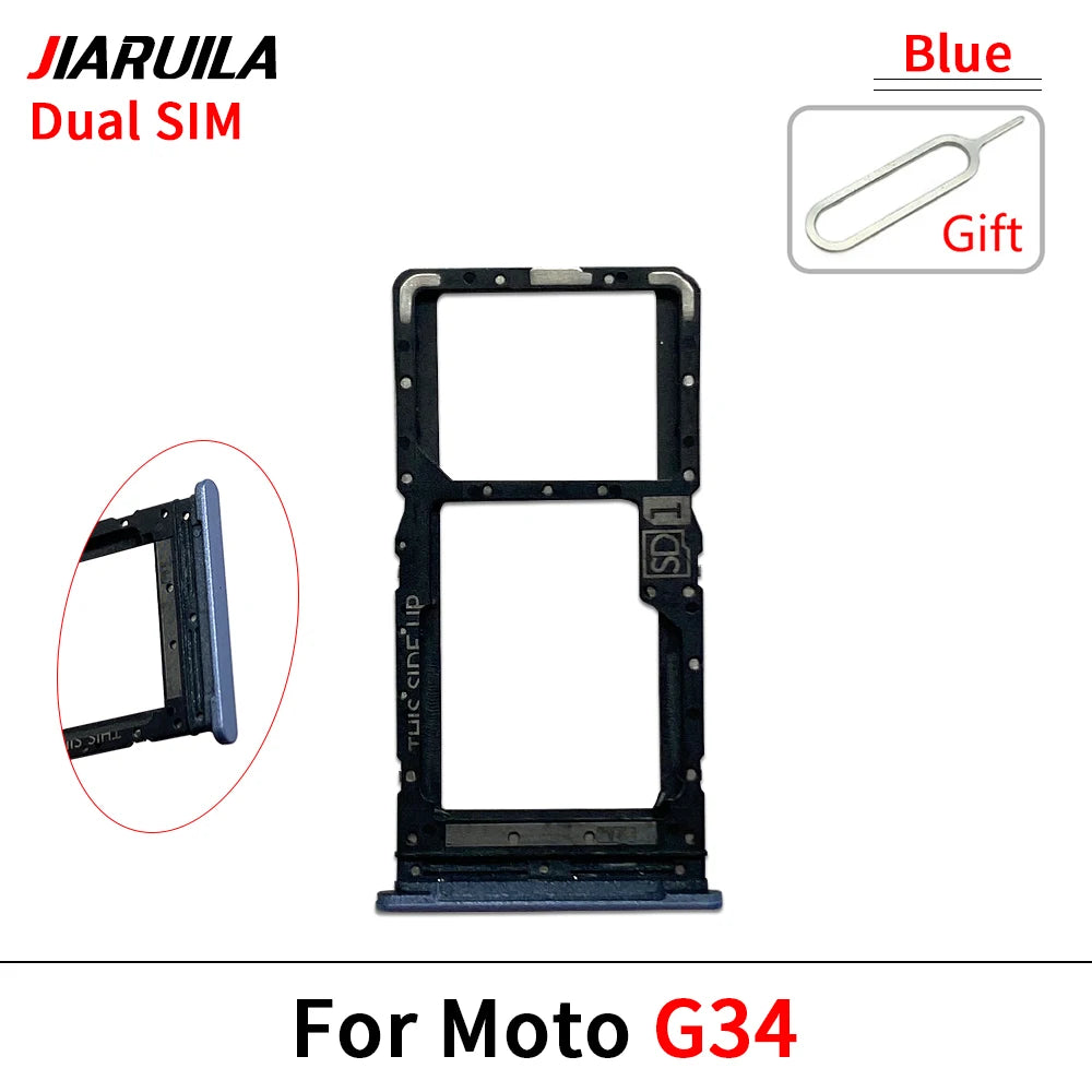 SIM Card Slot SD Card Tray Holder Adapter For Motorola Moto G04 G04s G14 G24 G34 G54 Motorola phone repair parts
