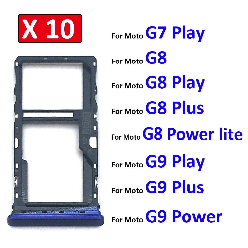 10Pcs/Lot,  SIM Card Tray Slot Holder For Motorola Moto G8 G7 G9 Play Plus Power Lite Sim Tray Motorola phone repair parts