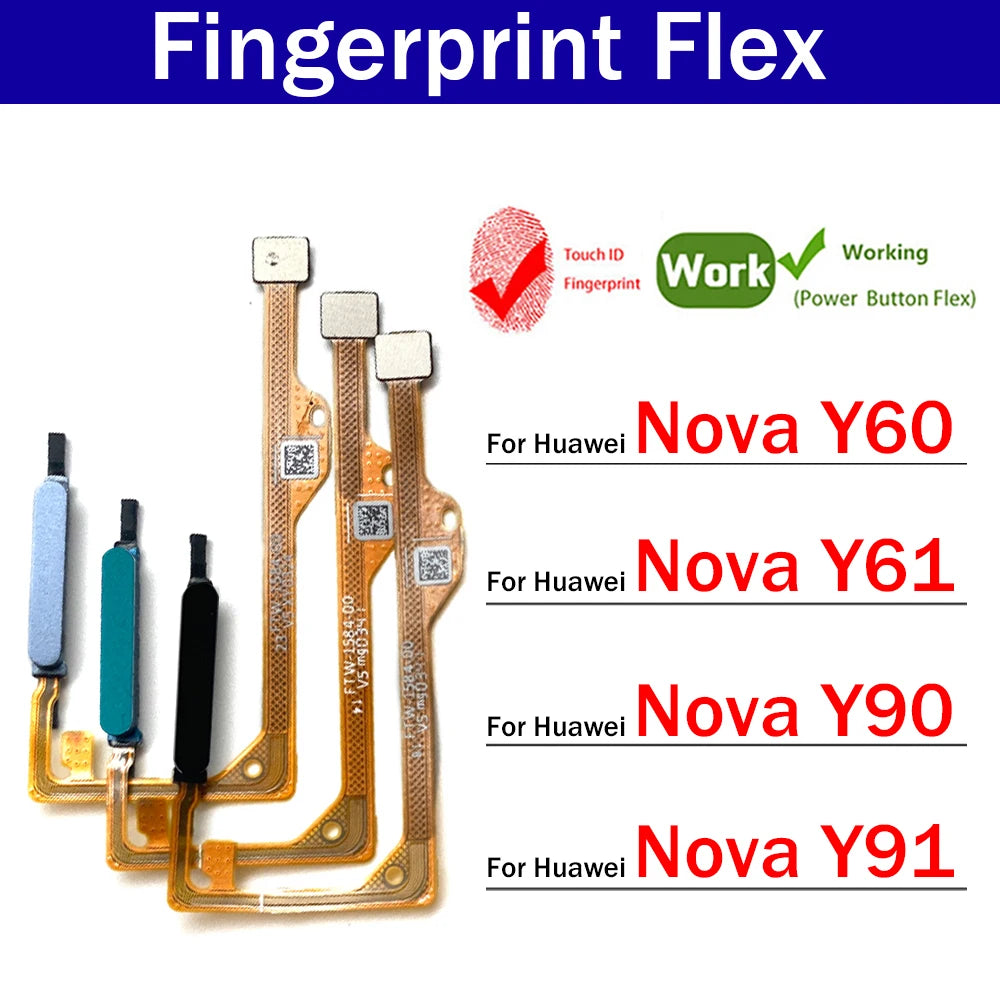 New For Huawei Nova Y60 Y61 Y90 Y91 Fingerprint Sensor Home Return Key Menu Button Flex Ribbon Cable Huawei phone repair parts
