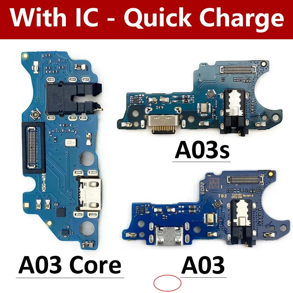 USB Charging Port Board Flex Cable Connector For Samsung A03S A307 A037F SM-A307F / A03 / A03 Core Microphone Module Samsung phone repair parts