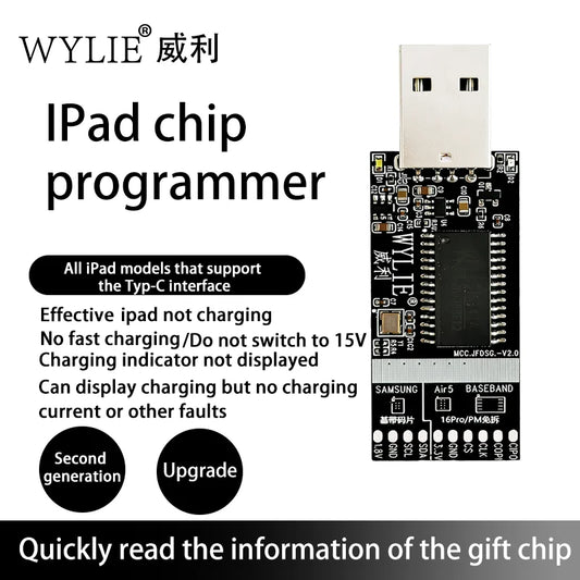 WYLIE Second Generation Upgraded iPad Chip Programmer Support IP Full Series Baseband Chip Read and Write Professional Repair Tools