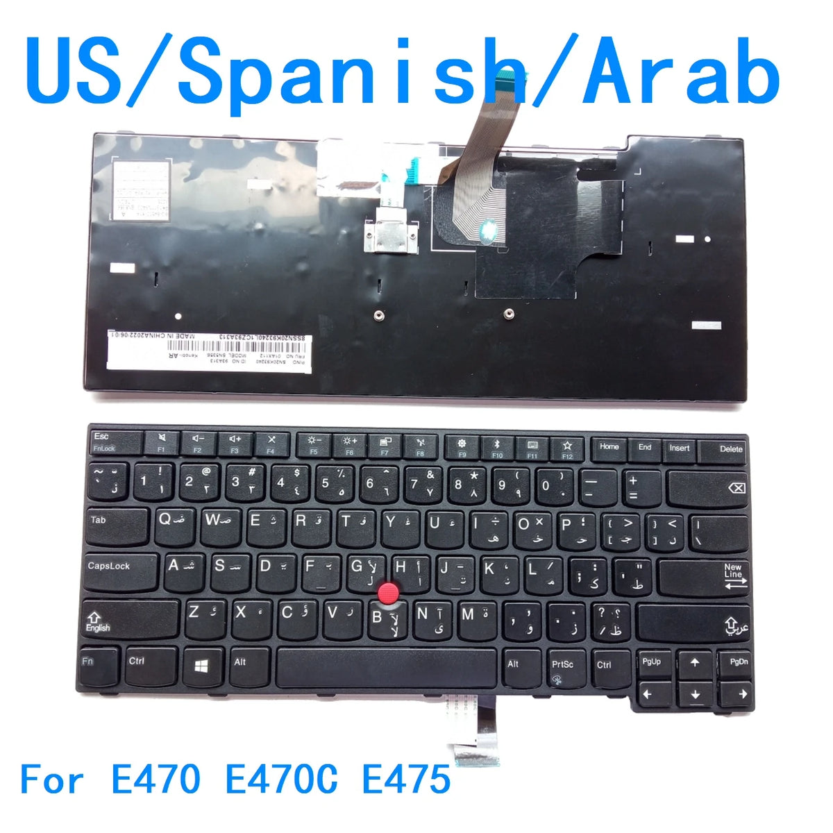 New US Spanish Arab Laptop Keyboard For Lenovo Thinkpad E470 E470C E475 Notebook PC Replacement 01AX080 Lenovo laptop repair parts