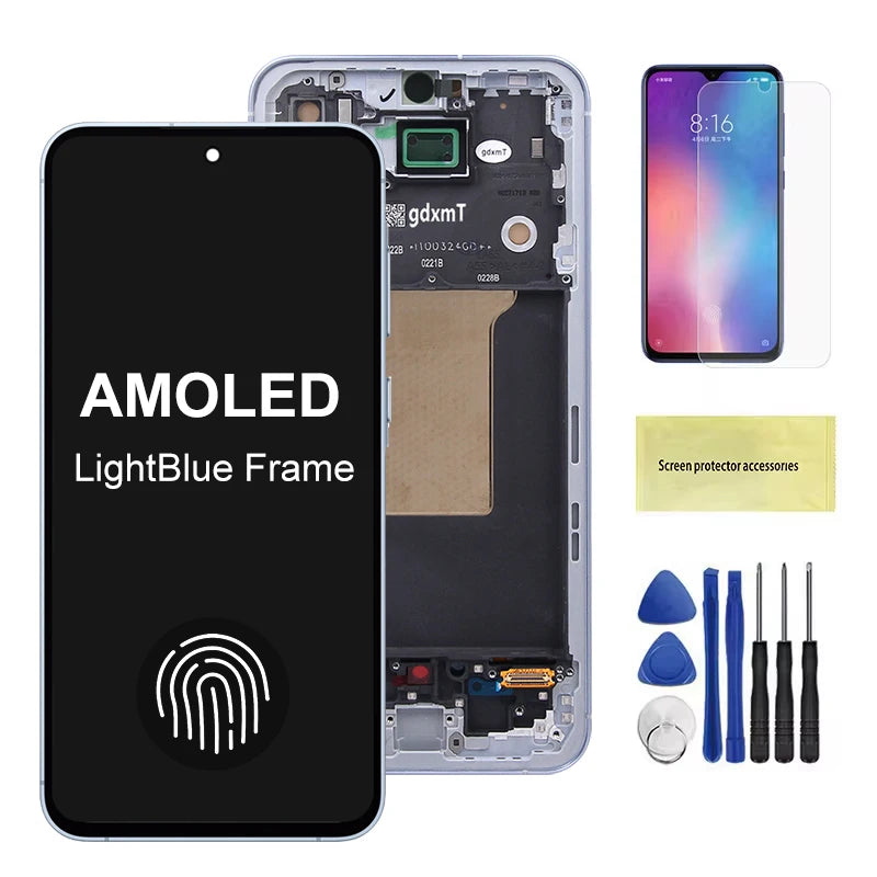 AMOLED A55 A556B A556B/DS Screen Assembly for Samsung Galaxy A55 LCD Display Digital Touch Screen with Frame Replacement Samsung phone repair parts