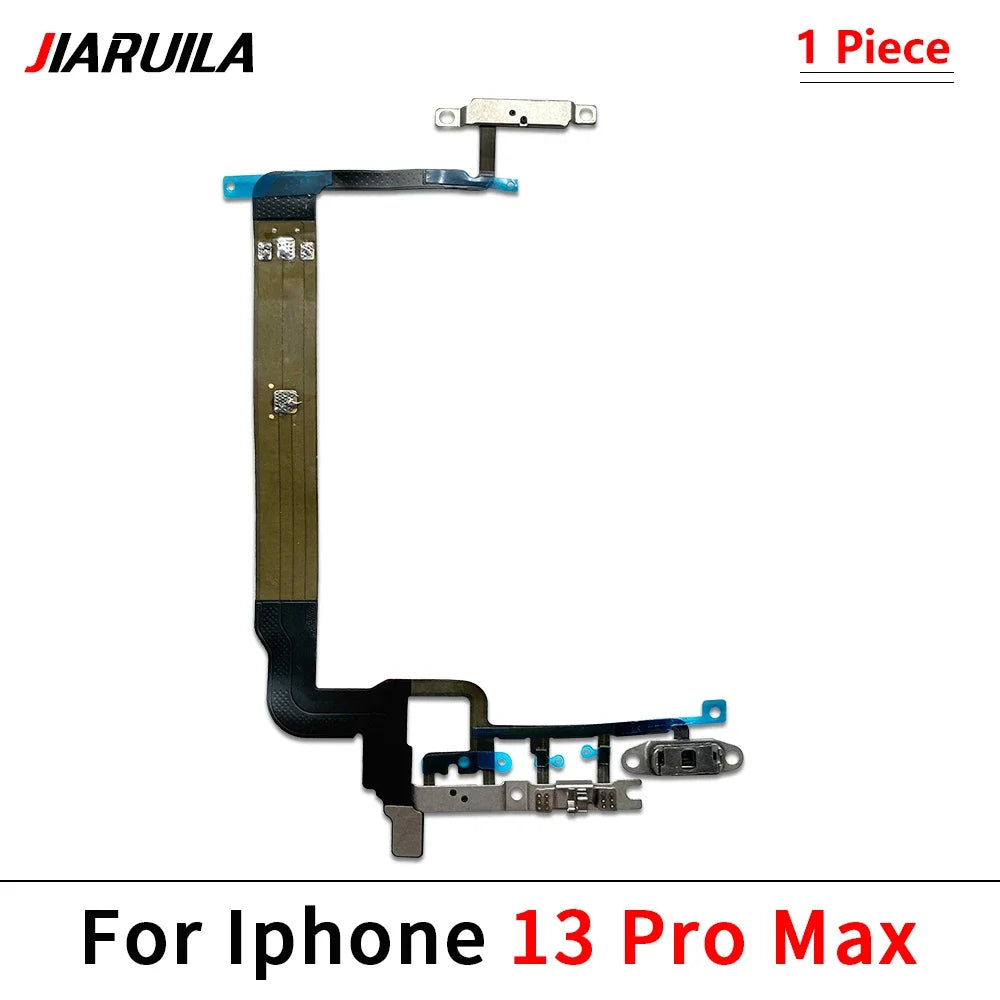 10Pcs, Power Switch On Off Button Volume control Key Button Flex Cable For iPhone 13 14 15 Pro Max Plus Mini iPhone phone repair parts