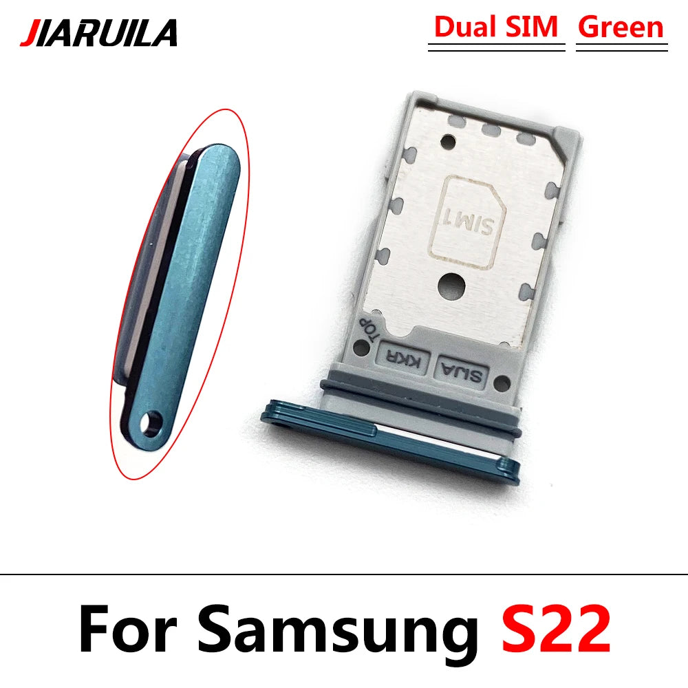 10Pcs/Lot, Micro Nano Dual SIM Card Holder Tray Slot Holder Adapter Socket For Samsung S22 / S22 Plus / S22 Ultra Samsung phone repair parts