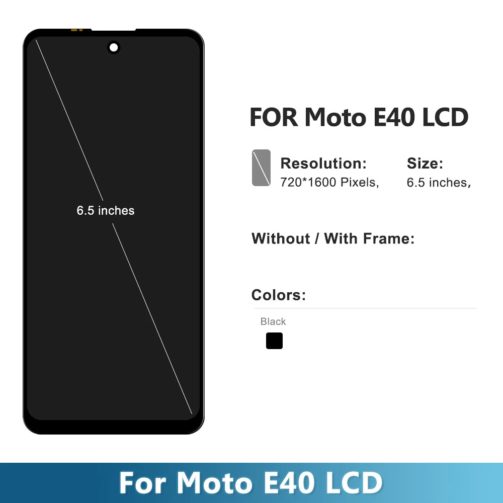 6.5'' LCD for Motorola Moto E40 XT2159-4 LCD Display Touch Screen Digitizer Replacement for Moto E40 XT2159-3 LCD With Frame Motorola phone repair parts