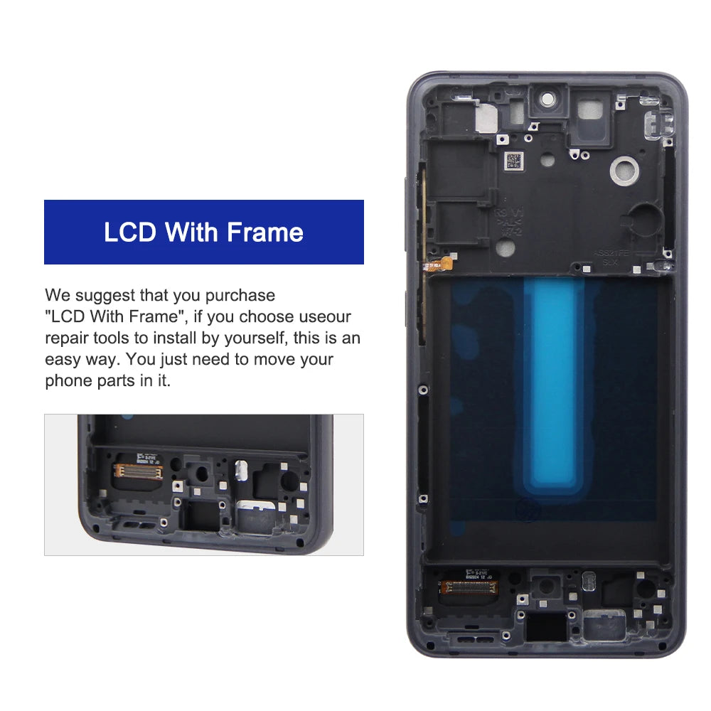 TFT S21 FE For Samsung Galaxy S21 FE LCD Display G990B G990U Display Touch Screen Digitizer Assembly Replacement Tested Samsung phone repair parts