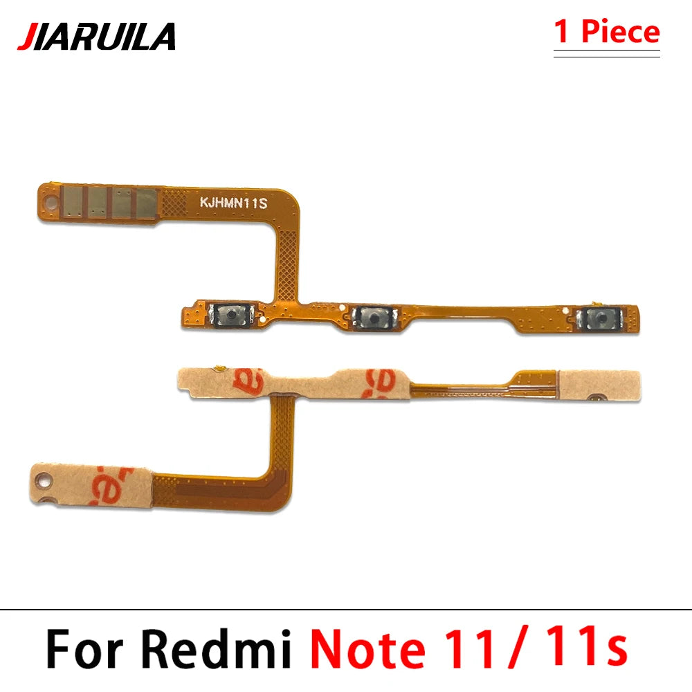 10Pcs,  Power On Off Volume Key Button Flex Cable For Xiaomi Redmi Note 10 10s 11 11s 12 12s 13 Pro Plus 4G 5G Xiaomi  Xiao mi phone repair parts