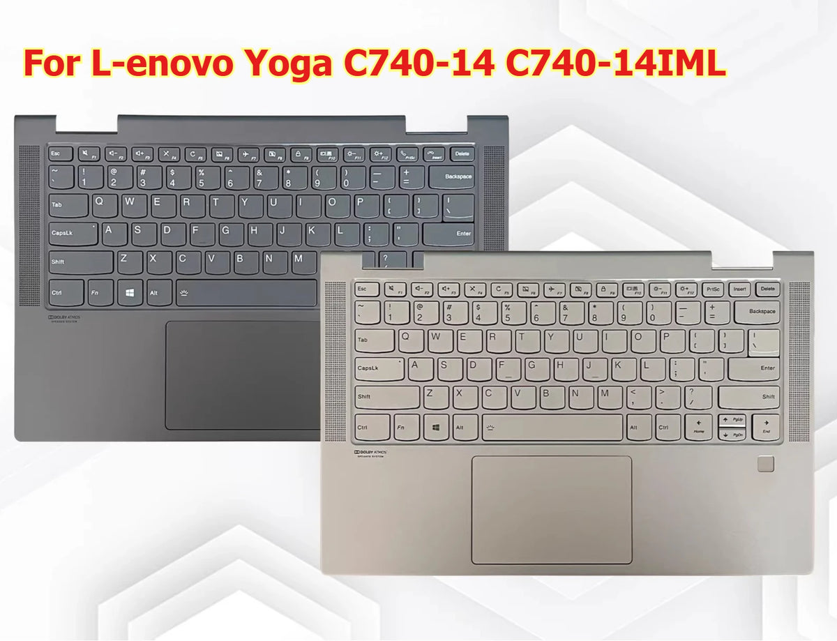 Upper case keyboard for Lenovo Yoga C740-14 C740-14IML   topcase palmrest C shell keyboard cover touchpad assembly Lenovo laptop repair parts