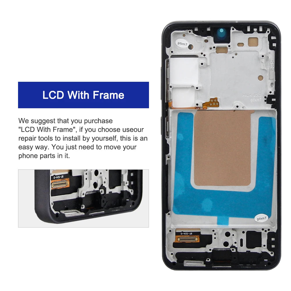 TFT For Samsung S24 SM-S9210 LCD Display Touch Screen With Frame Digitizer Assembly Pass For Samsung S24 Screen Replacement Samsung phone repair parts