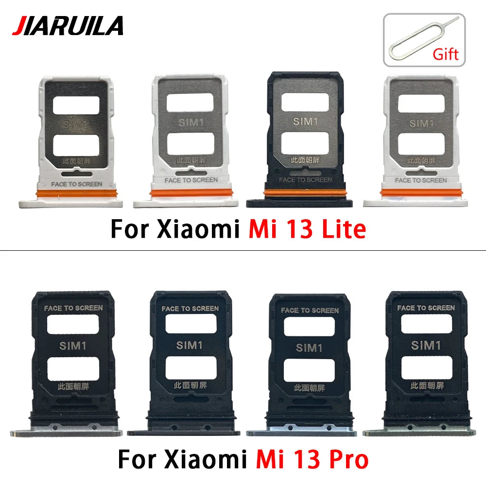 10Pcs, New For Xiaomi Mi 13 Pro / Mi 13 Lite / Mi 13T Pro SIM Card Slot SD Card Tray Holder Adapter  Xiaomi  Xiao mi phone repair parts