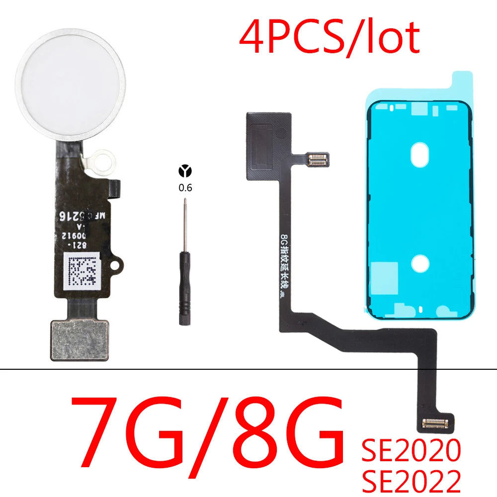 1set For iPhone 7 8 Plus Waterproof+ Universal Home Button + Home Touch ID Return Fingerprint Button Motherboard Connector Flex iPhone phone repair parts