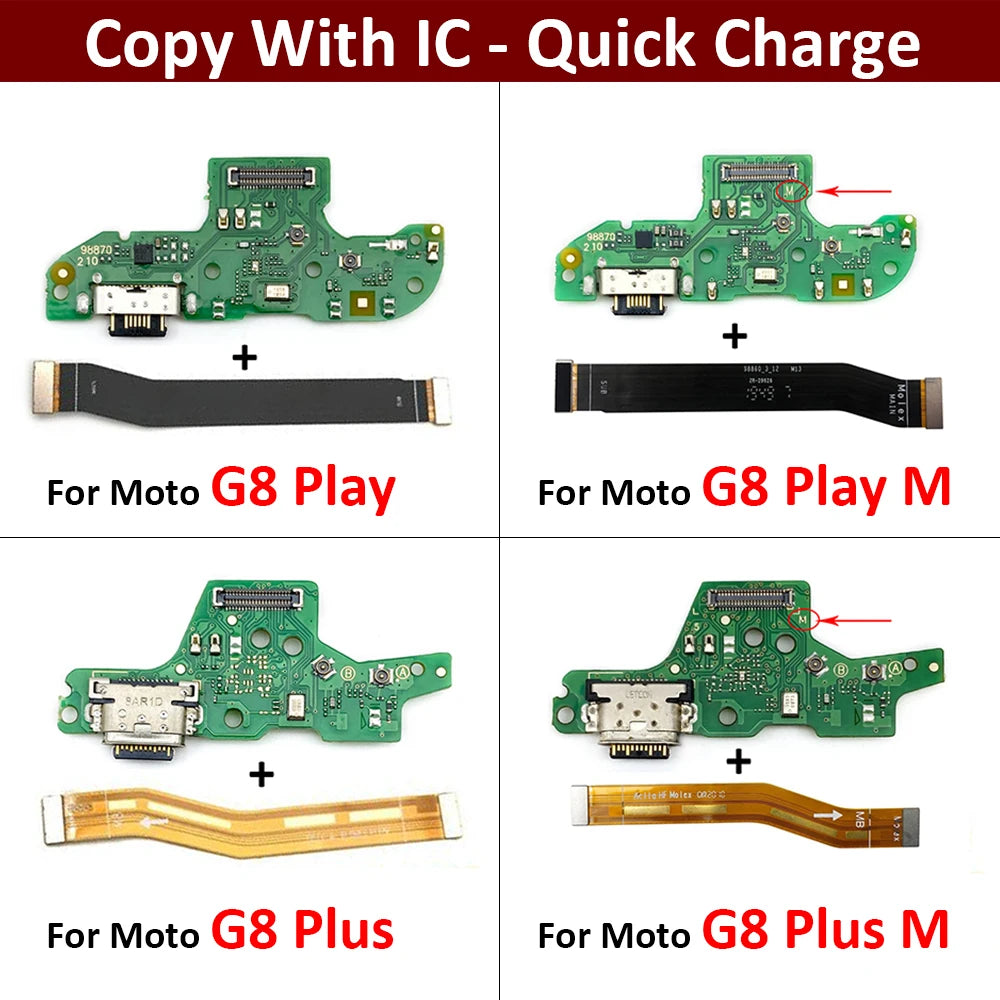 New USB Charging Port Dock Charger Connector Main Board Flex Cable For Motorola Moto G8 Play / G8 Plus M Version Motorola phone repair parts