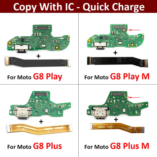 New USB Charging Port Dock Charger Connector Main Board Flex Cable For Motorola Moto G8 Play / G8 Plus M Version Motorola phone repair parts