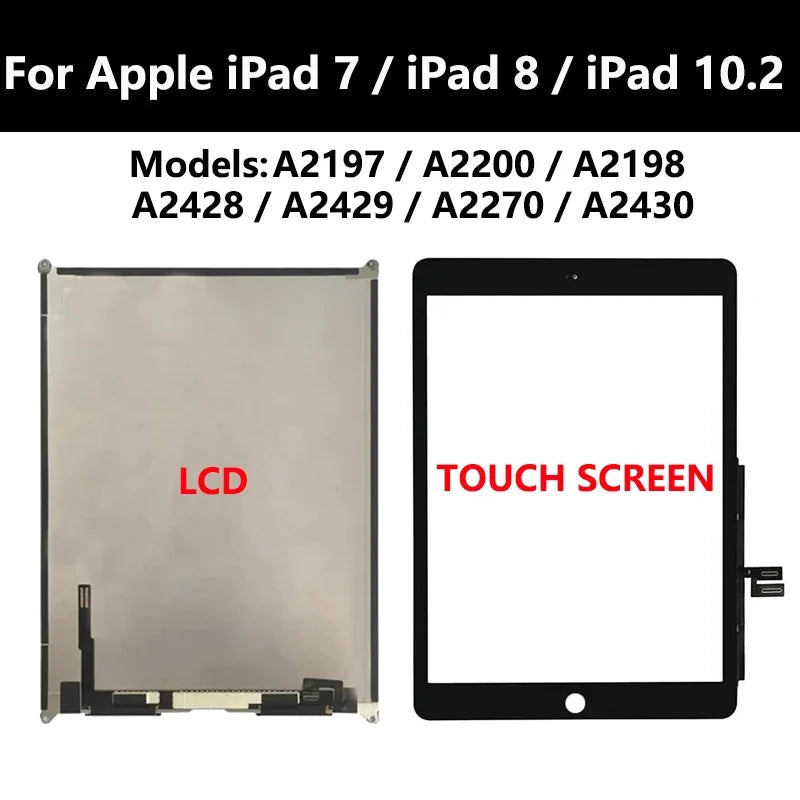 LCD Touch Screen For Apple iPad 7 8 9 iPad 10.2 2019 2020 2021 A2197 A2270  Assembly Digitizer Front Glass Display Panel Replace  iPad repair parts