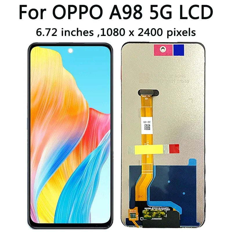 6.72" AAA+ For Oppo A98 5G LCD CPH2529 Display Touch Screen Digitizer Assembly For Samsung A98 Display With Frame Oppo phone repair parts Realme phone repair parts