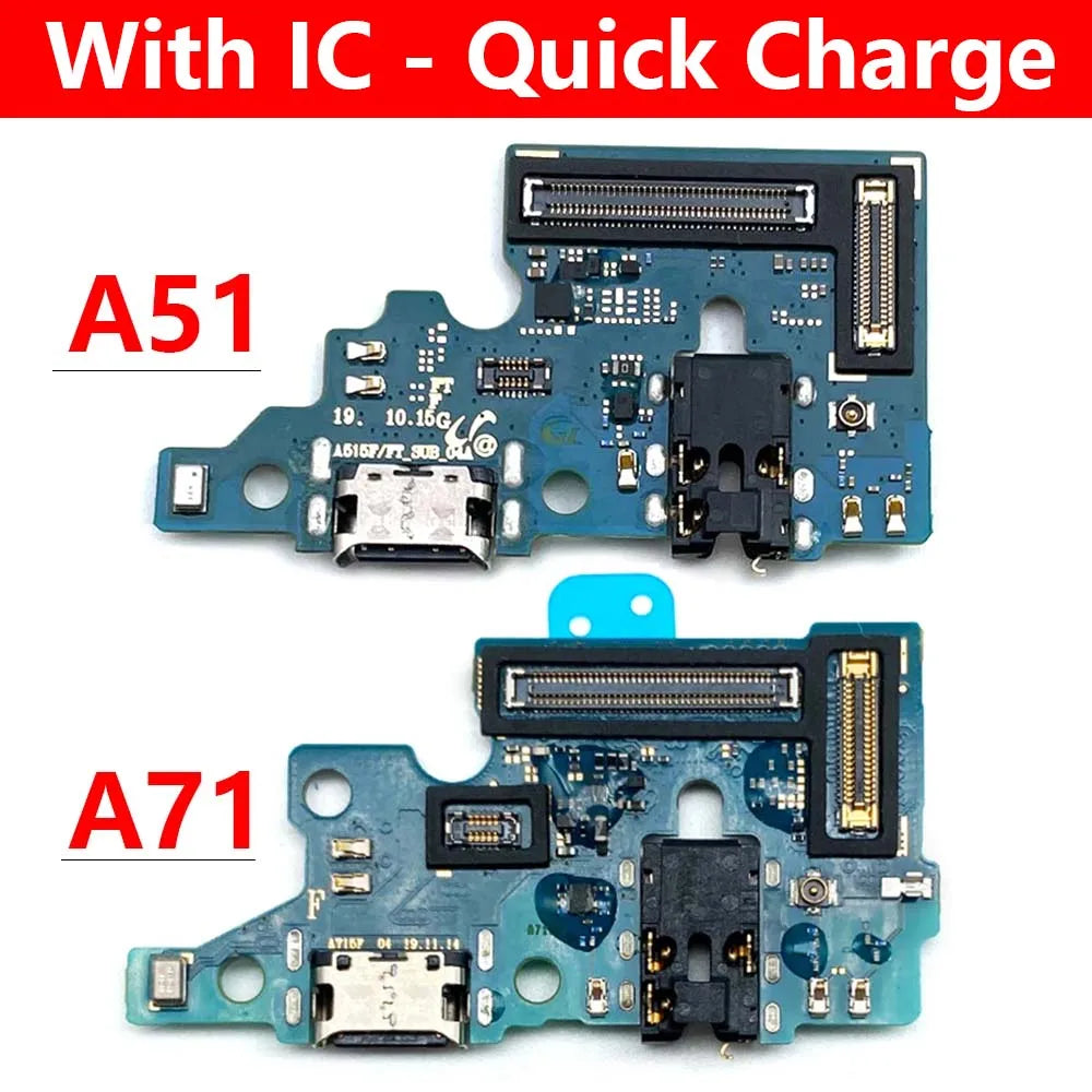 New For Samsung A51 A515F A71 A715F USB Charging Port Mic Microphone Dock Connector Board Flex Cable Samsung phone repair parts