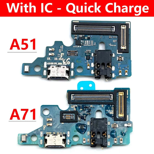 New For Samsung A51 A515F A71 A715F USB Charging Port Mic Microphone Dock Connector Board Flex Cable Samsung phone repair parts