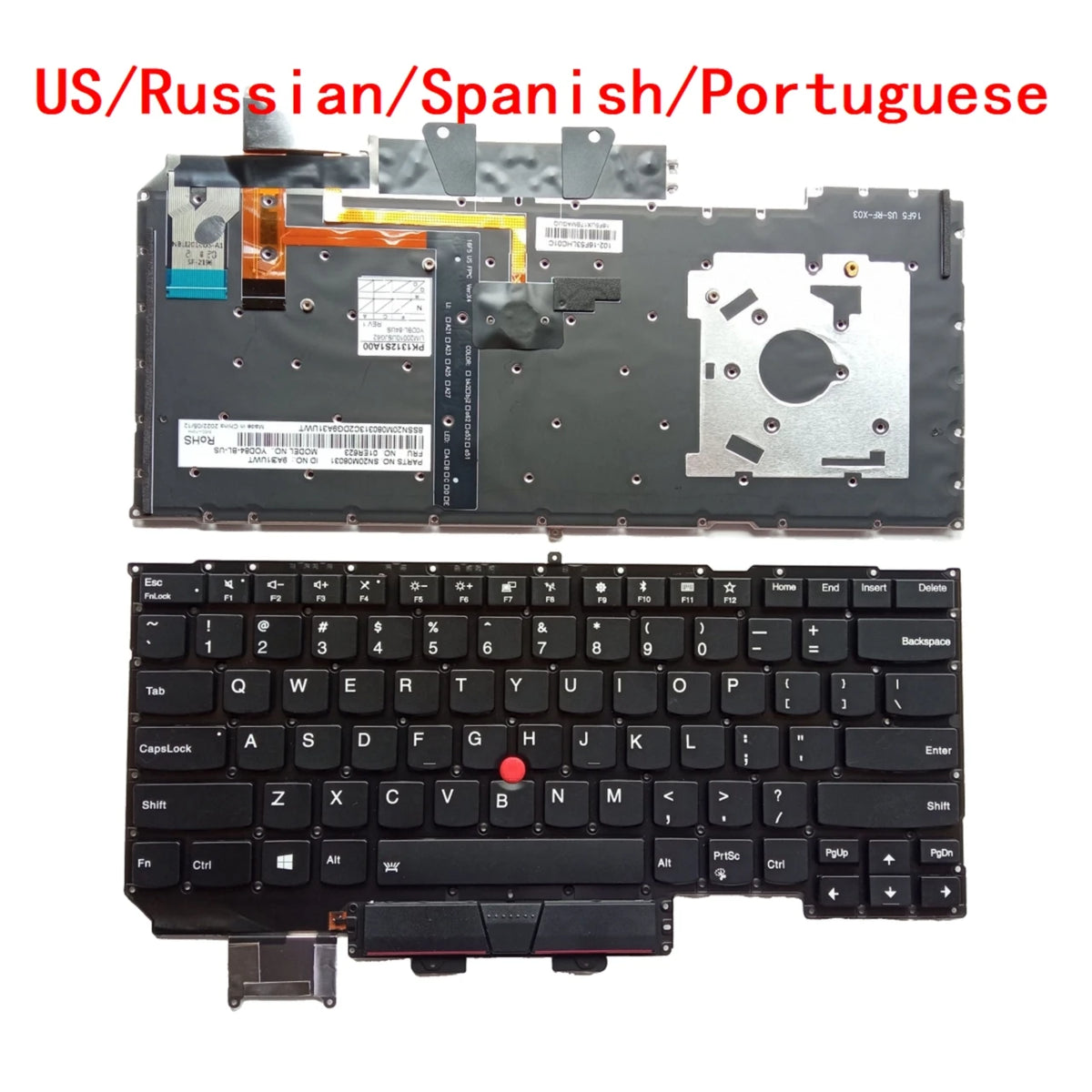 New US Russian Spanish Portuguese Backlit Keyboard For Lenovo Thinkpad X1 Carbon 5th Gen 5 2017 / X1 Carbon 6th Gen 6 2018 Lenovo laptop repair parts