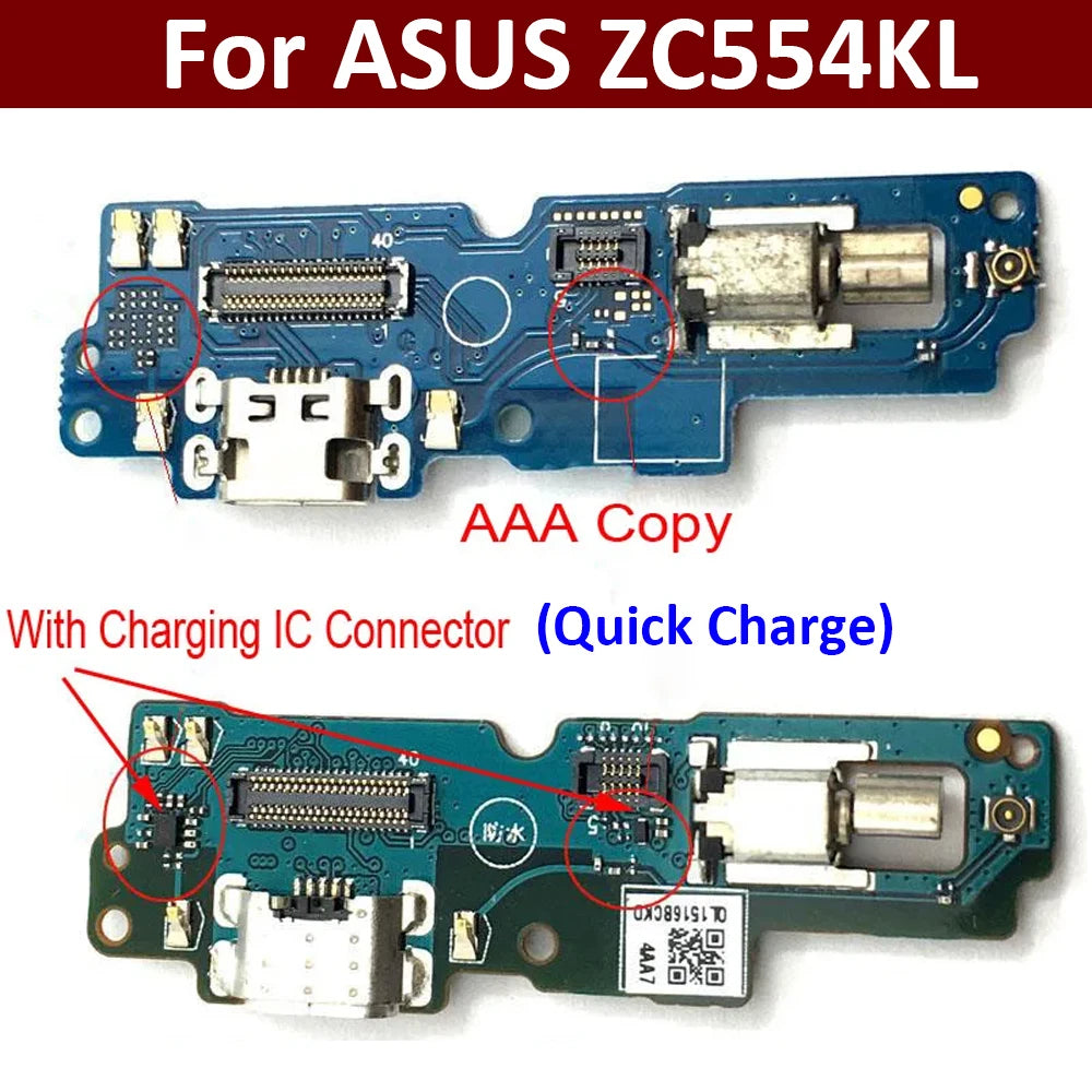 New For ASUS Zenfone 4 Max Pro ZC554KL USB Charging Dock Port Micro Charger Connector PCB Board Flex Cable Vibrator Asus phone repair parts