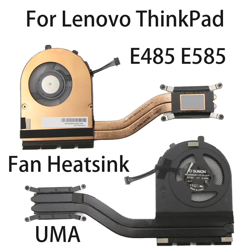 Original For Lenovo ThinkPad E485 E585 Laptop Fan Heatsink CPU Cooler Cooling FRU:01LW134 01LW133 01LW132 UMA Lenovo laptop repair parts