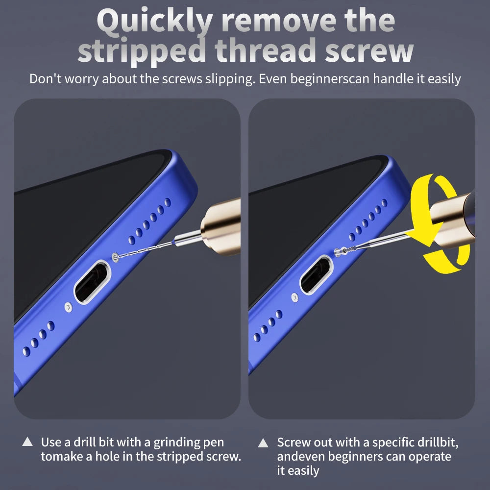 Lanrui Alloy Piercing And Sliding Drill Bit Used for Mobile Phones ipad Removing Stripped Thread Screws Quickly tools kit set Professional Repair Tools