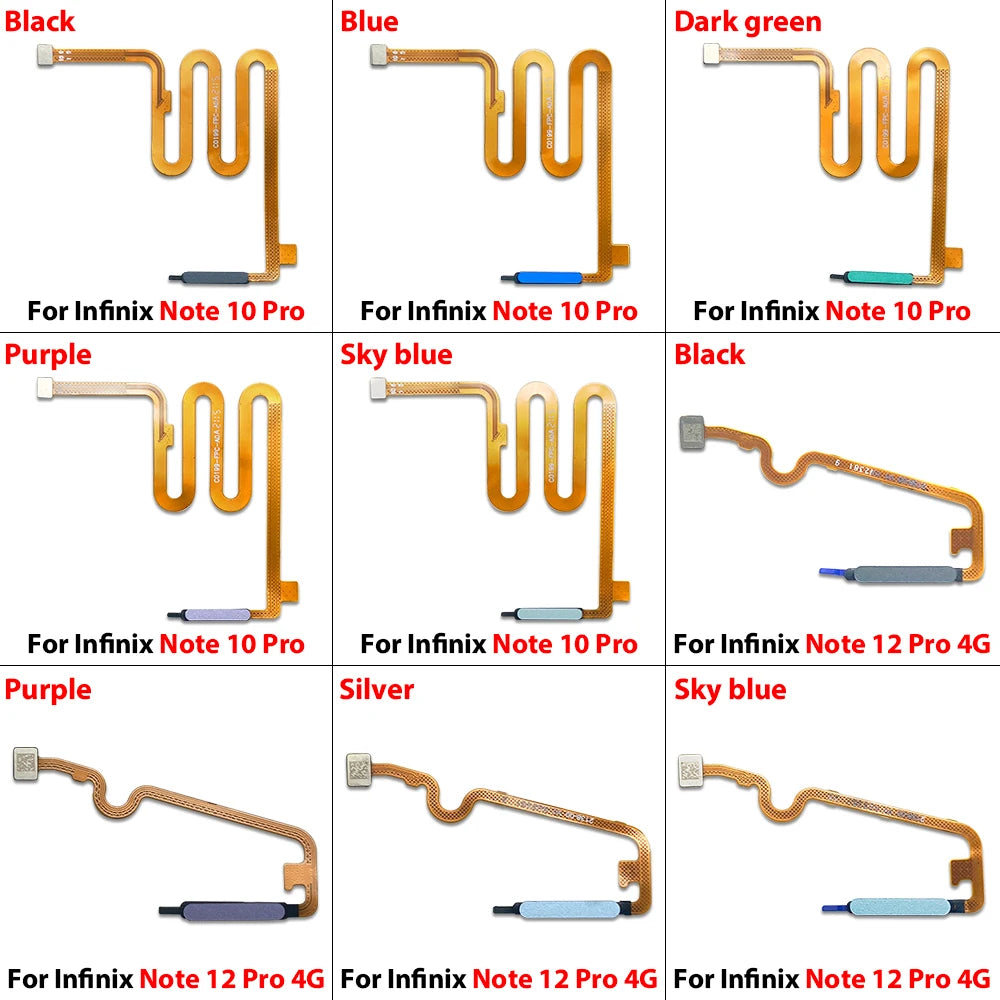 Fingerprint Home Button Fingerprint Menu Return Key Recognition Sensor Flex Cable For infinix Note 10 12 Pro 4G 5G  infinix phone repair parts