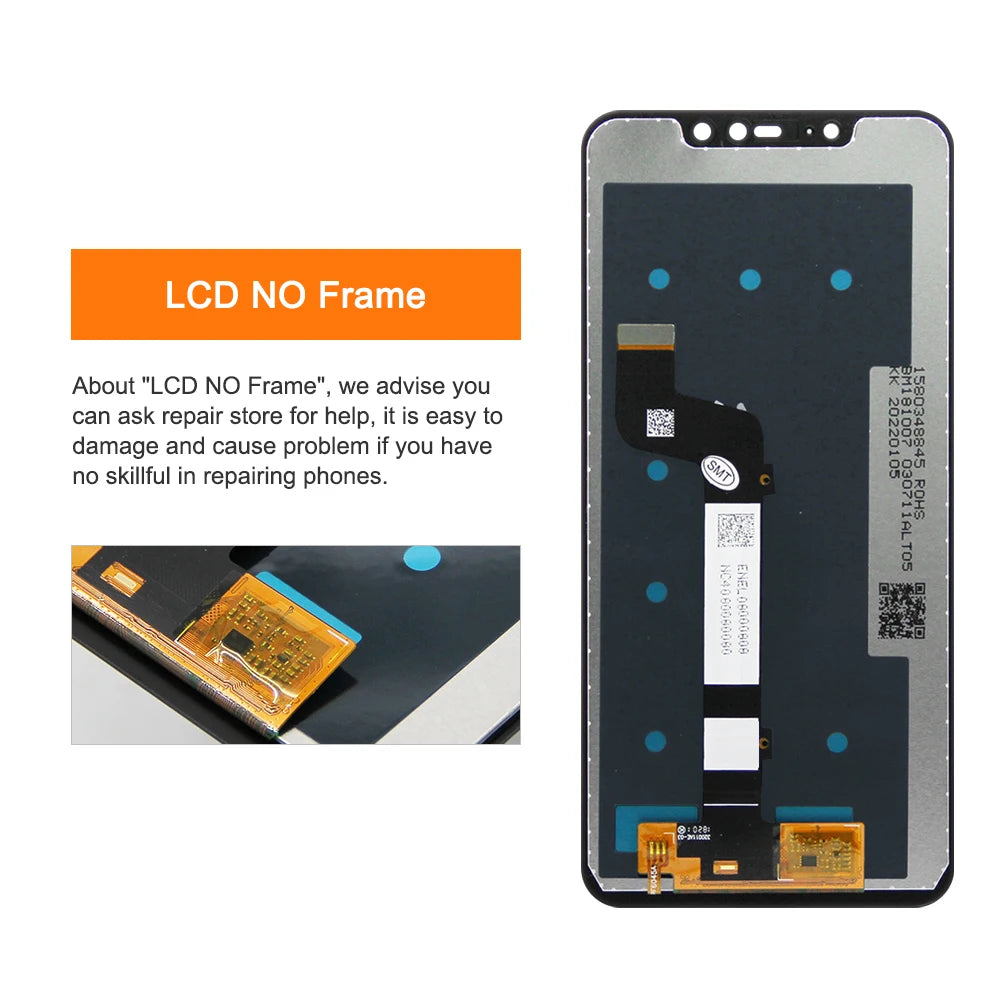 Screen for Xiaomi Redmi Note 6 Pro M1806E7TG Lcd Display Touch Screen Digitizer with Frame for Redmi Note 6 Pro Screen Xiaomi phone repair parts