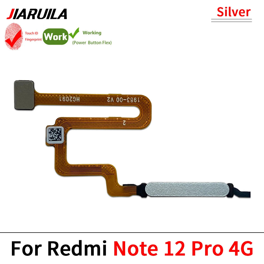 For Xiaomi Redmi Note 12 Pro Plus 4G 5G Home Button Fingerprint Sensor Flex With Power Key Button Flex Cable  Xiaomi  Xiao mi phone repair parts