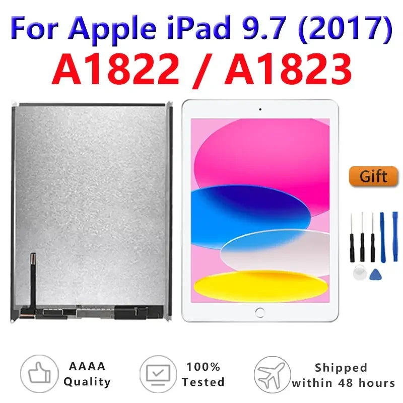 LCD Touch Screen For Apple iPad 5 5th Gen A1822 A1823 iPad 9.7 2017 Assembly Digitizer Front Glass Display Panel Replacement  iPad repair parts