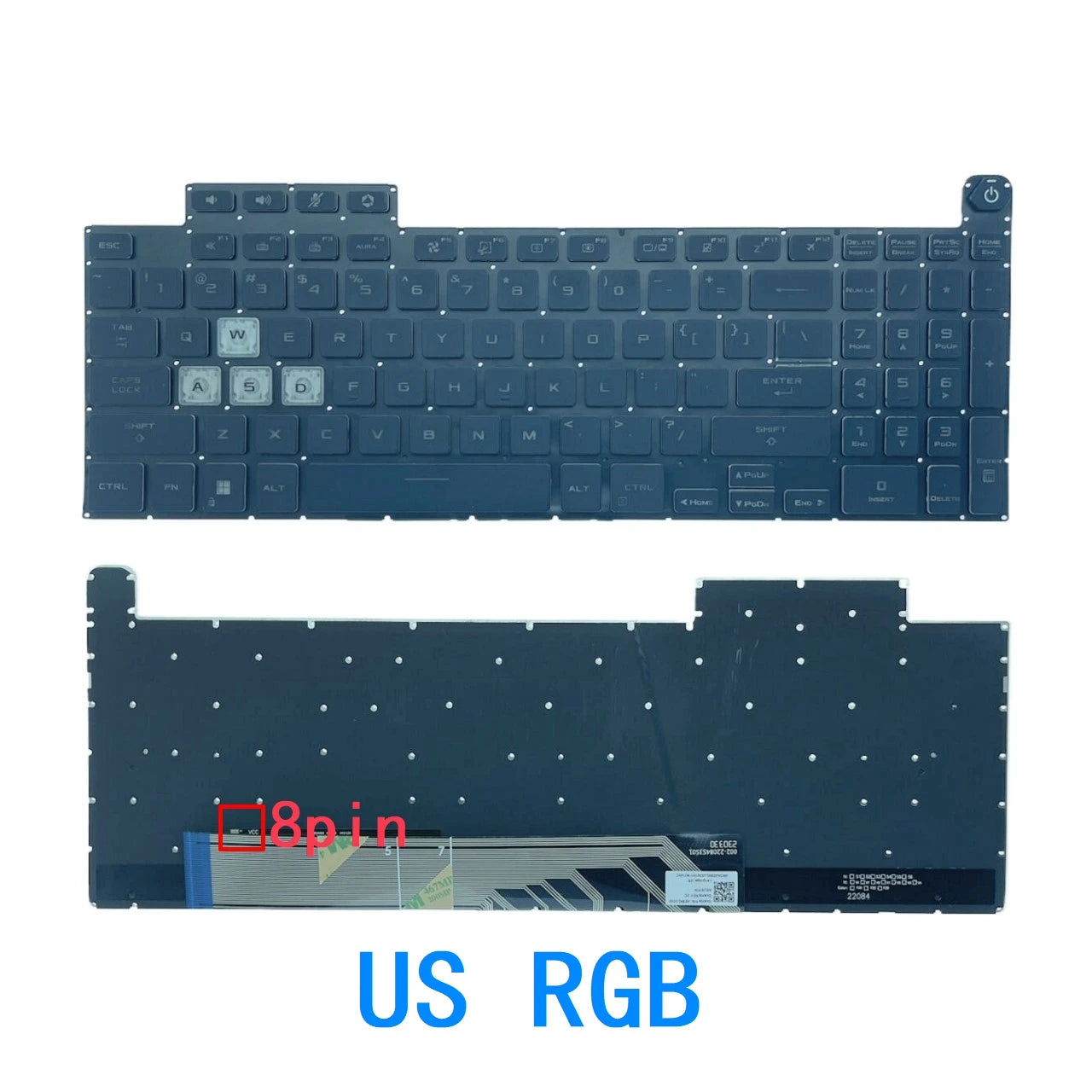 New US Russian Language  RGB Keyboard For ASUS TUF Gaming A15 F15 FA507 FA507RC FA507RE FX507 FX517 A17 FA707 F17 FX707 FX707ZC ASUS laptop repair parts