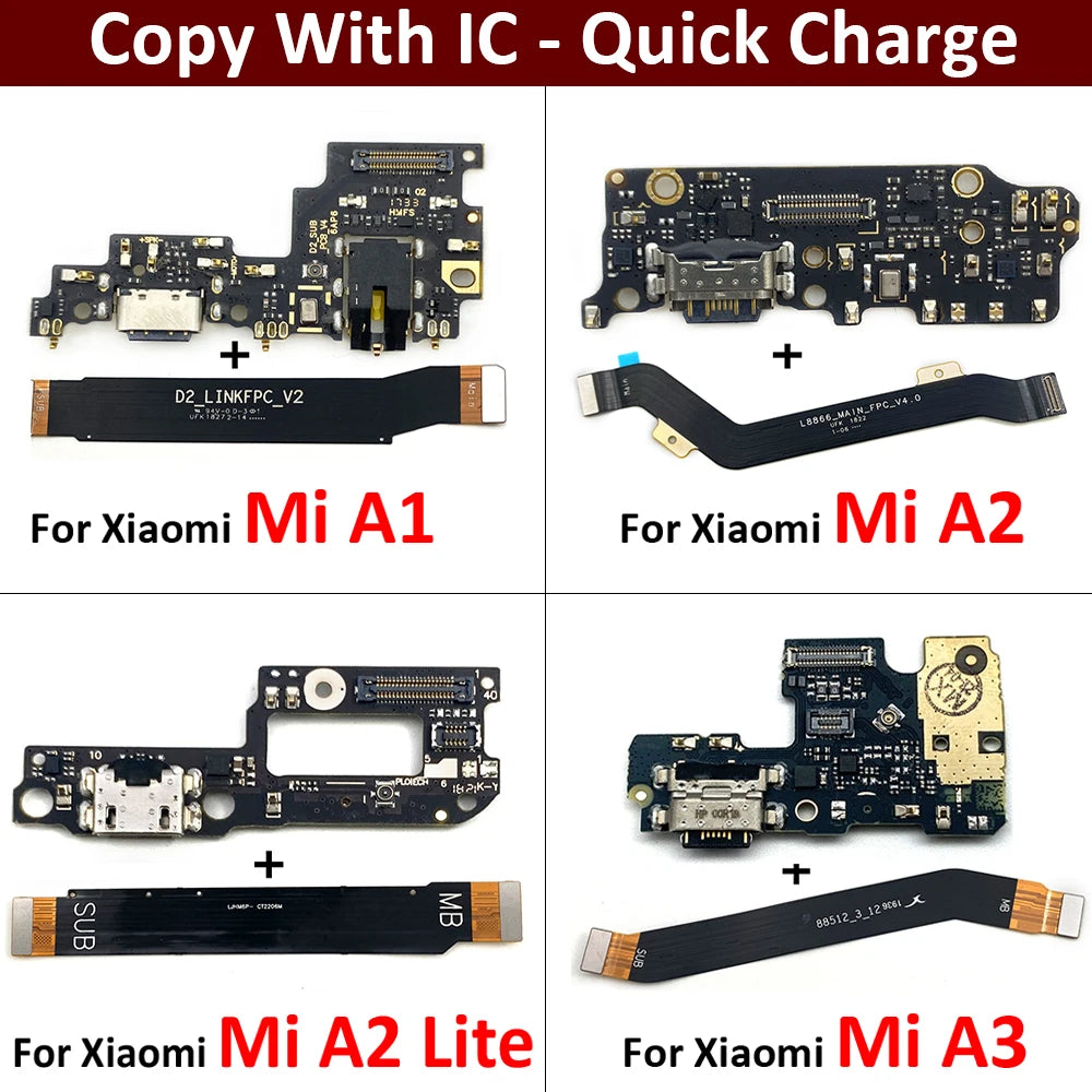 New For Xiaomi Mi A1 A2 A3 Lite 5X 6X USB Charging Port Dock Charger Plug Connector Board Main Mainboard Flex Cable  Xiaomi  Xiao mi phone repair parts
