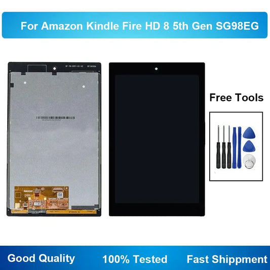 For Amazon Kindle Fire HD8 5th Gen SG98EG HD 8 LCD Display Monitor Touch Digitizer Sensor Glass Assembly Tools Tablet repair parts