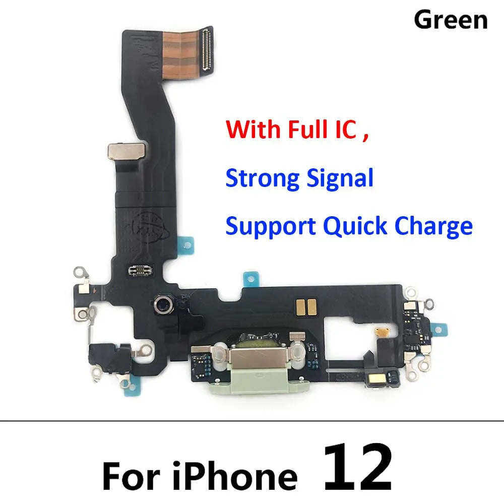 New USB Charging Port Charger Board Flex Cable For iPhone 12 Pro Max 12 mini Dock Plug Connector With Microphone iPhone phone repair parts
