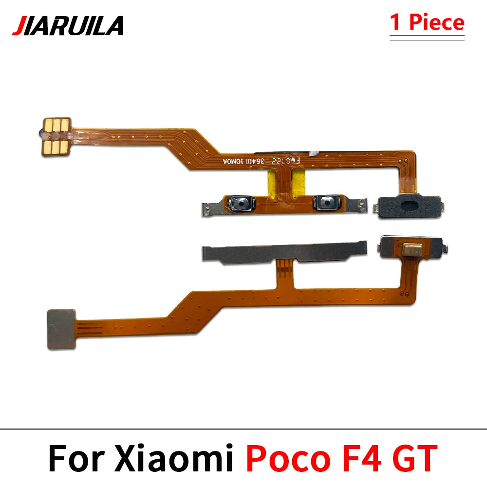 10Pcs, Power On Off Volume Side Button Key Flex Cable For Xiaomi Poco F4 F5 M3 M4 X3 X4 X5 X6 Pro 4G 5G GT Xiaomi  Xiao mi phone repair parts