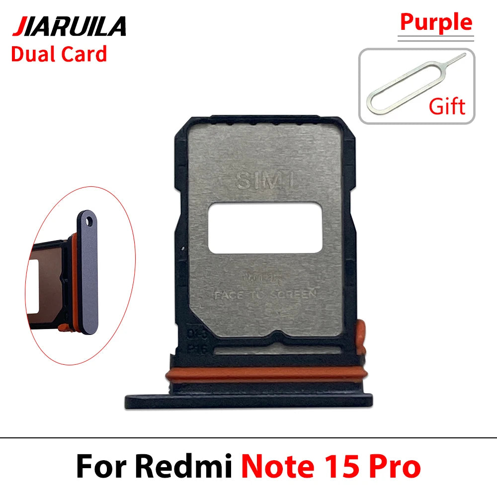 SIM Card Tray Slot Holder Adapter Accessories For Xiaomi Redmi Note 15 Pro Plus 4G 5G Xiaomi  Xiao mi phone repair parts