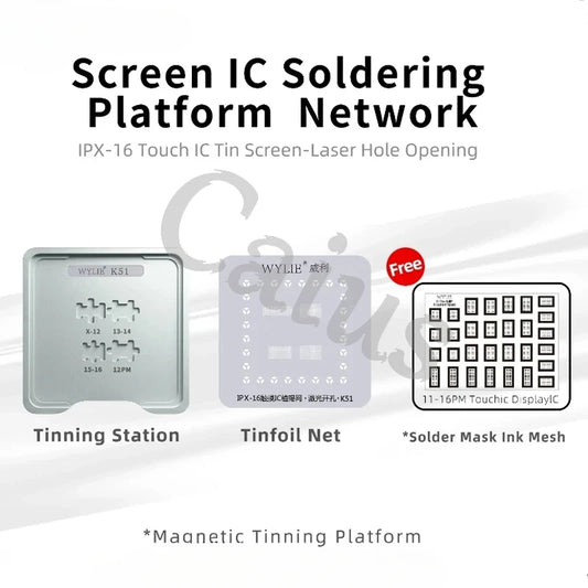 WYLIE K51 Screen IC Soldering Magnetic Planting Platform For IPX to 16PM Screen Touch IC Transplantation Reball Tin Planting Professional Repair Tools
