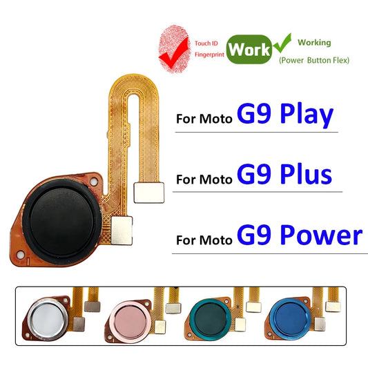 New For Motorola Moto G9 Plus Power Fingerprint Sensor Home Return Key Menu Button Flex Cable Replacement Parts Motorola phone repair parts