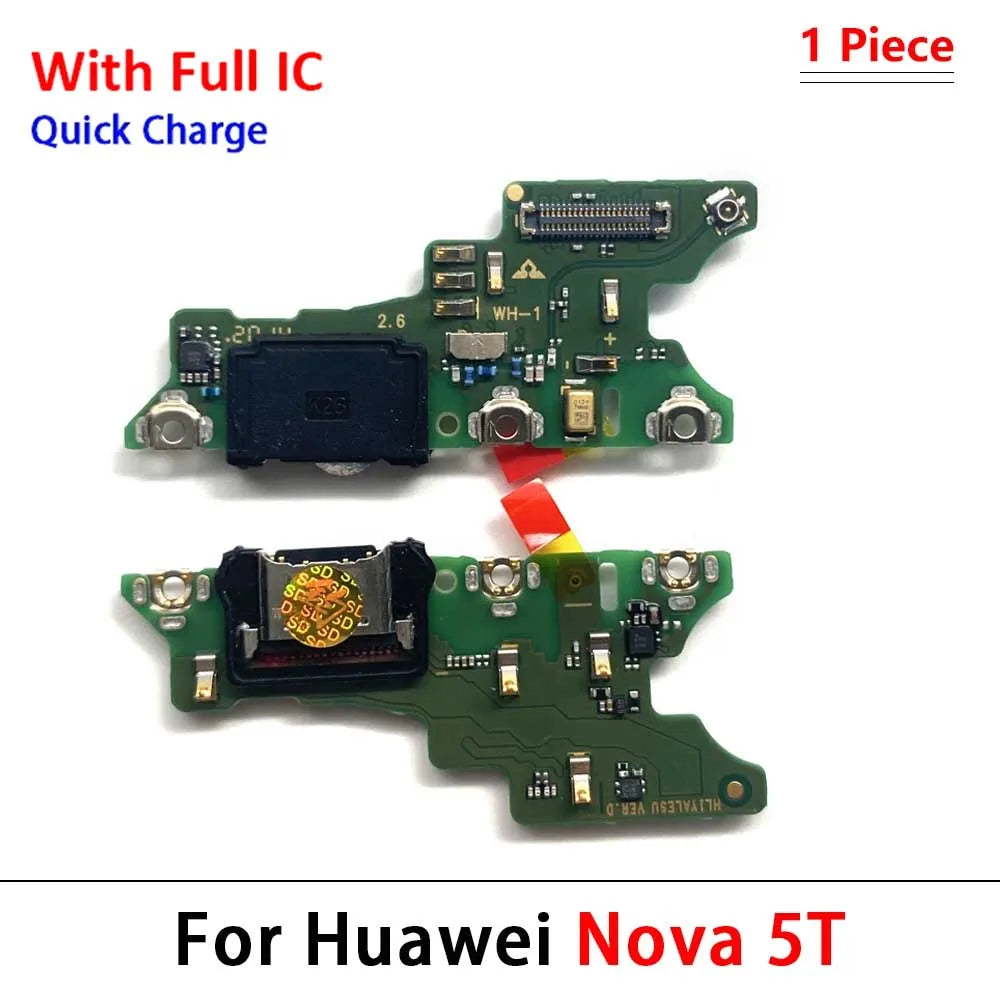 New For Huawei Nova 5 5T 7 7i 8 8i 9 10 Pro SE 5G USB Charger Dock Connector Charging Port Microphone Flex Cable Huawei phone repair parts