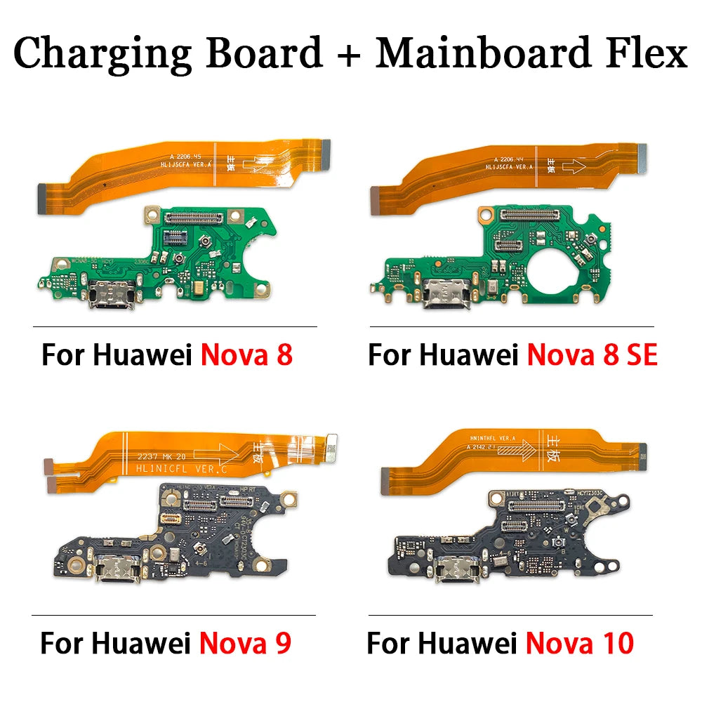 New For Huawei Nova 7 8  Se 9 10 Pro 5G Dock Connector Micro USB Charger Charging Port Flex Cable Microphone Board Huawei phone repair parts