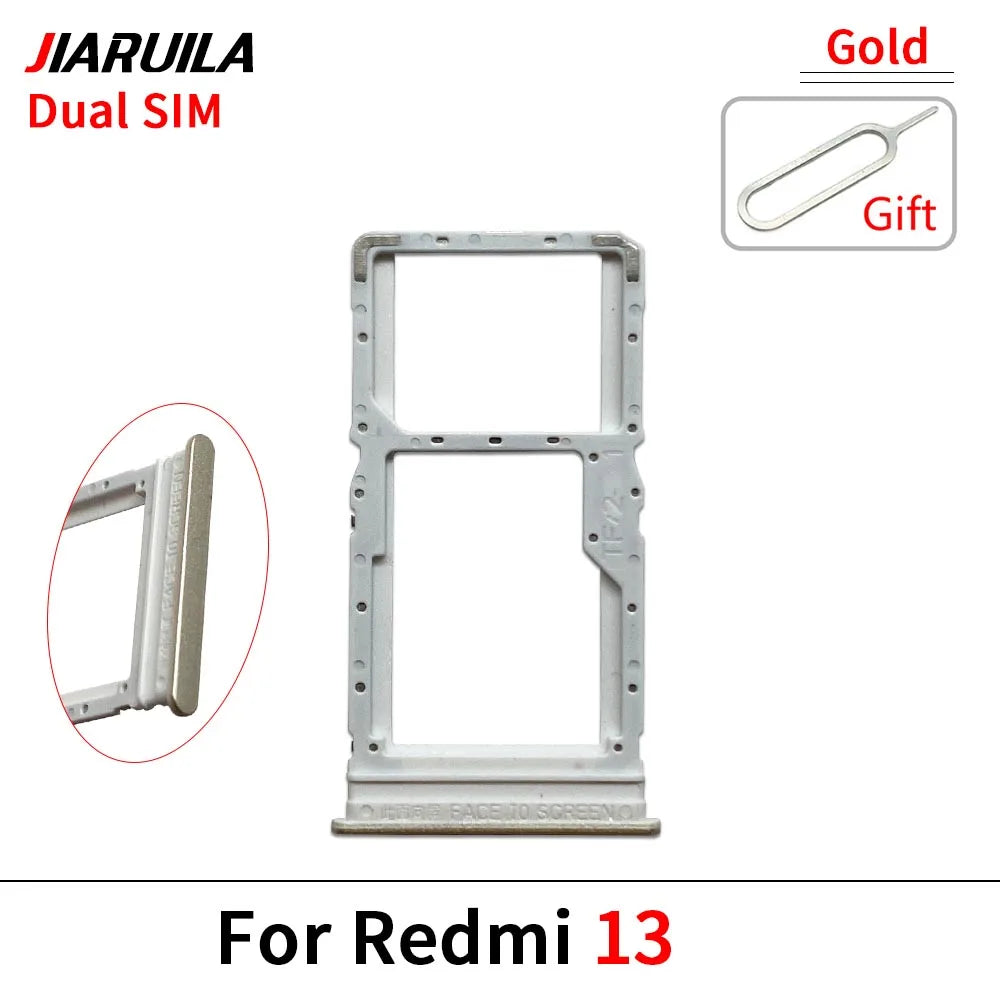New SIM Card Slot SD Card Tray Holder Adapter For Xiaomi Redmi 12 12C 13 13C 14C Replacement Parts Xiaomi  Xiao mi phone repair parts