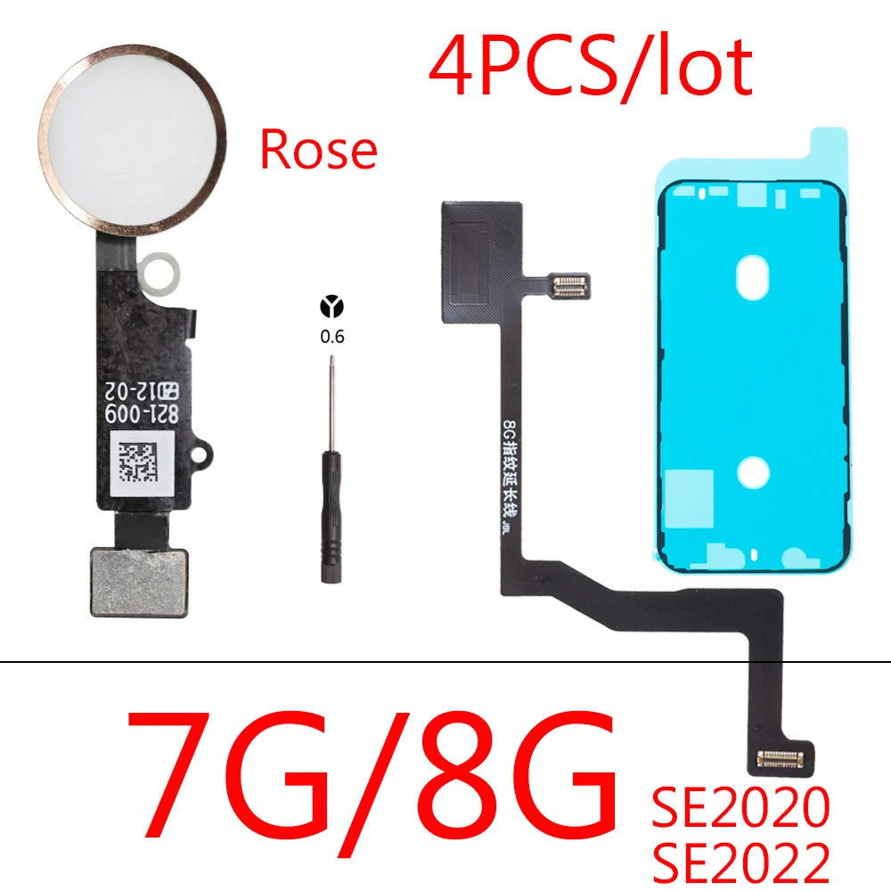 1set For iPhone 7 8 Plus Waterproof+ Universal Home Button + Home Touch ID Return Fingerprint Button Motherboard Connector Flex iPhone phone repair parts