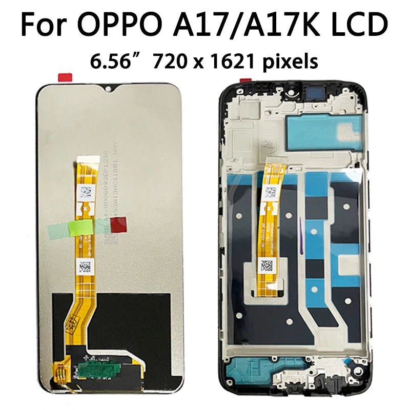 6.56" Screen For Oppo A17 CPH2477 Screen Replacement, for Oppo A17 Lcd Display Digital Touch Screen Assembly Oppo phone repair parts Realme phone repair parts