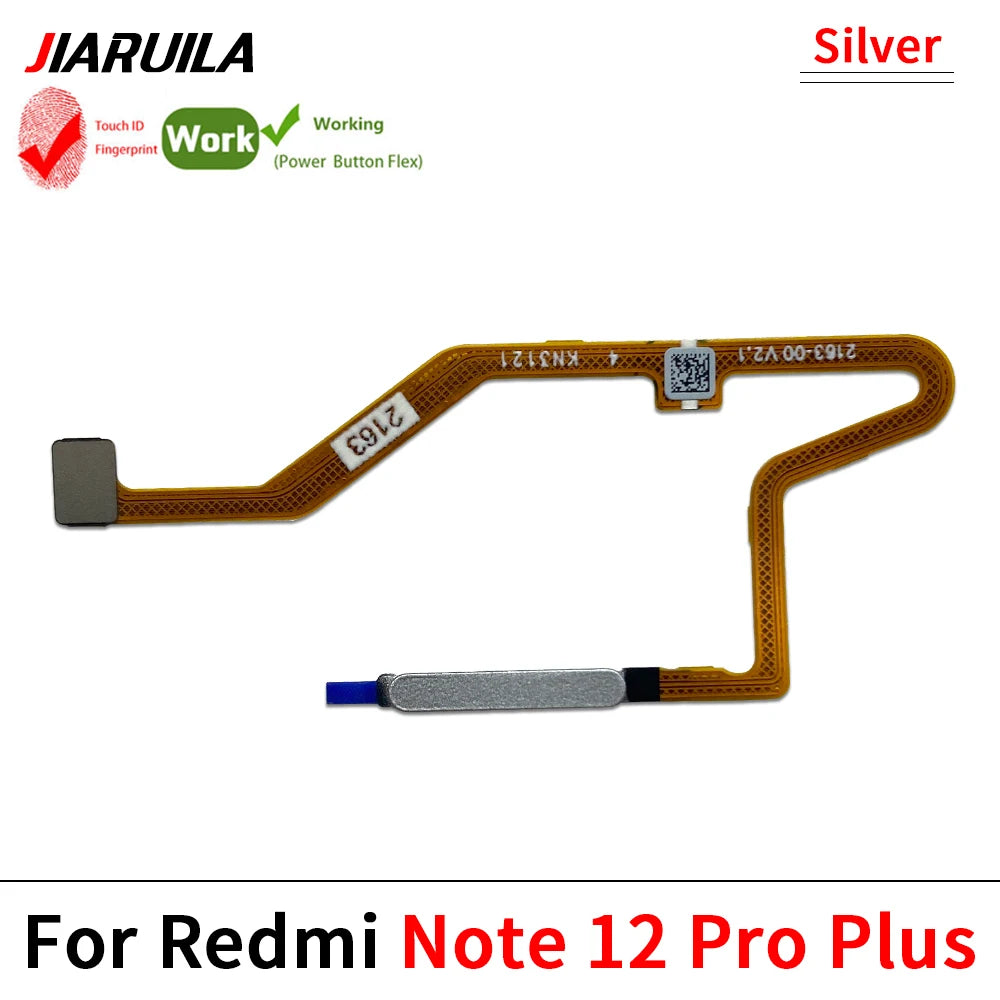 For Xiaomi Redmi Note 12 Pro Plus 4G 5G Home Button Fingerprint Sensor Flex With Power Key Button Flex Cable  Xiaomi  Xiao mi phone repair parts