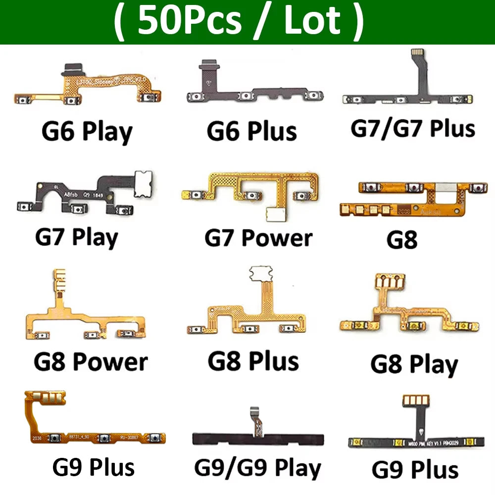 50Pcs, Volume Button Power Switch On Off Button Flex Cable For Motorola Moto G5 G6 G8 G7 G9 Plus Play Power Lite Motorola phone repair parts