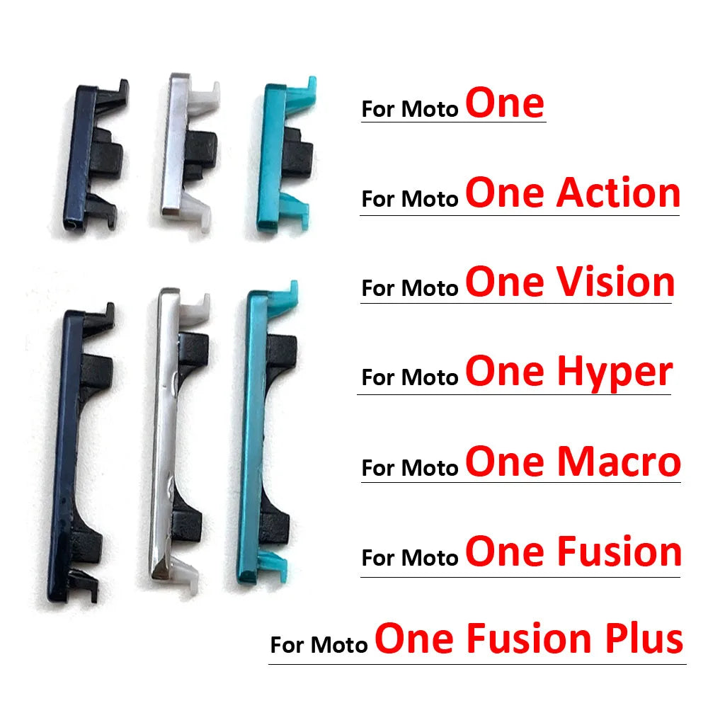 For Motorola Moto One Action Vision Hyper Macro Fusion Plus Power Button + Volume Side Button Key Replacement Parts Motorola phone repair parts