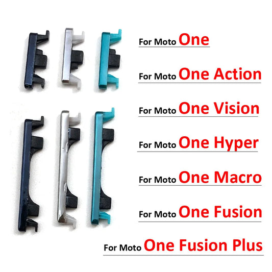 For Motorola Moto One Action Vision Hyper Macro Fusion Plus Power Button + Volume Side Button Key Replacement Parts Motorola phone repair parts