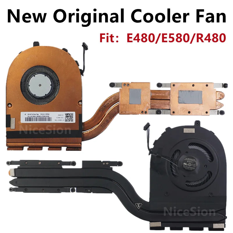 New Original For Laptop Lenovo ThinkPad E480 E580 R480 CPU Cooling Fan Heatsink Radiator DIS FRU PN:01LW122/3/4 02HM042 Lenovo laptop repair parts